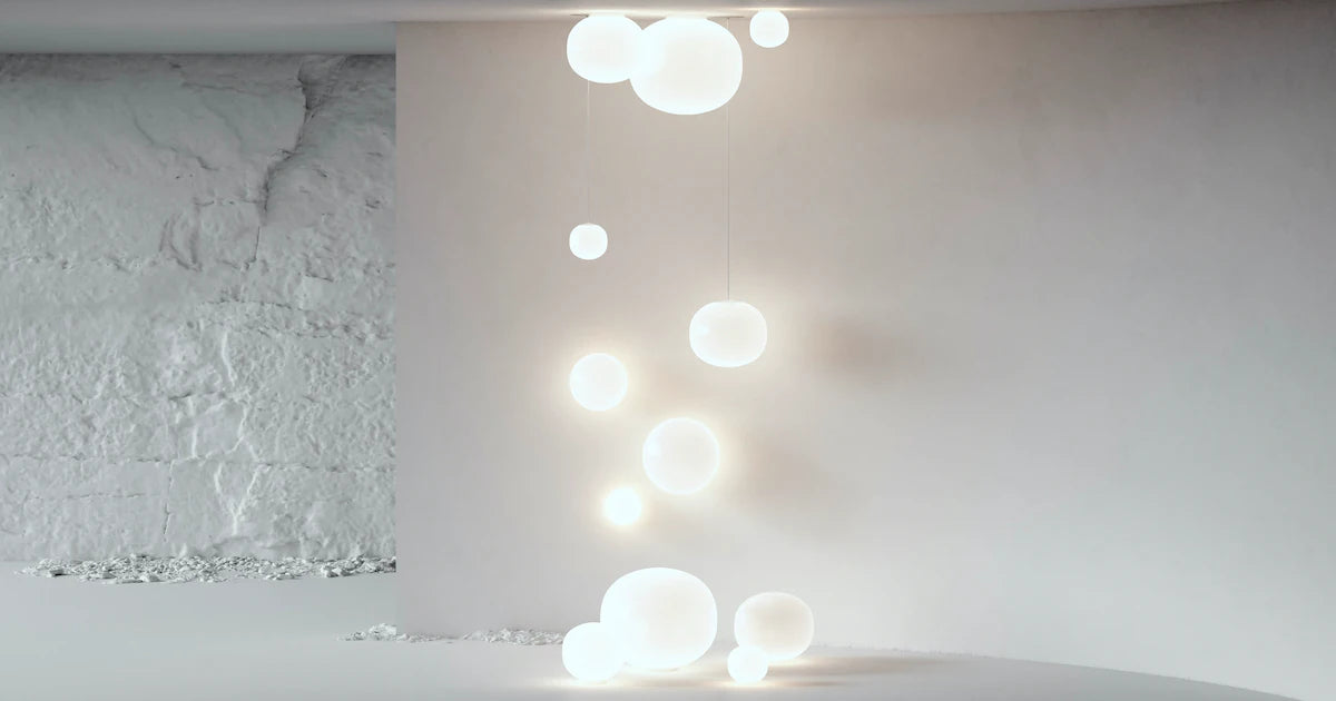 Volum Table or Floor Lamp, White Glass, IP20