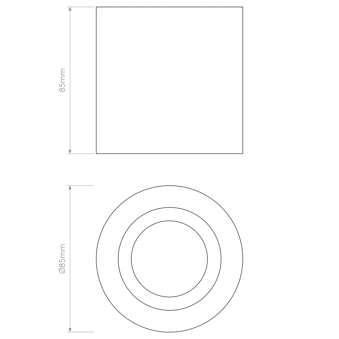 Kos Ceiling, Round, Black, GU10, IP65