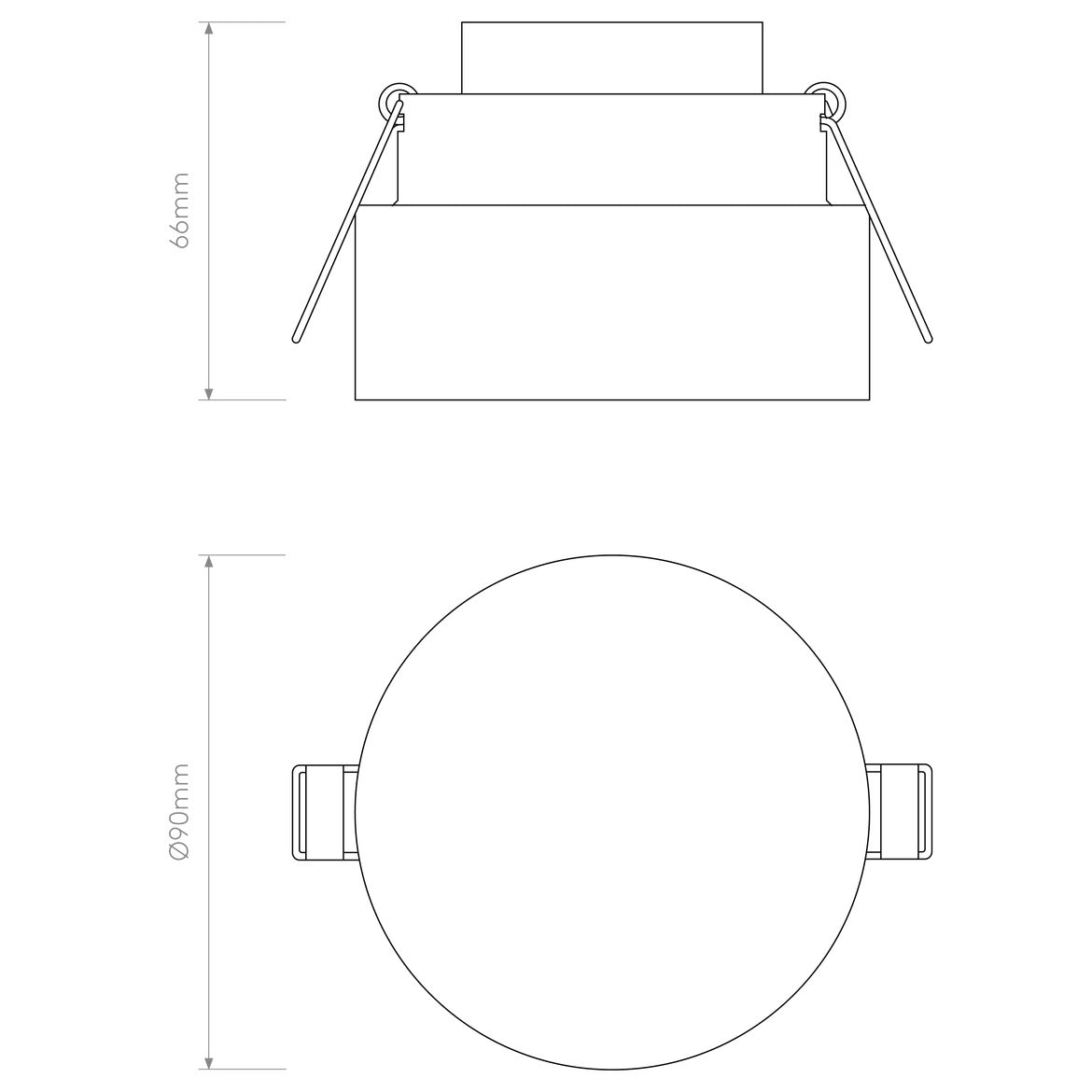 Vancouver Semi-Flush Downlight, Acrylic, LED, IP44