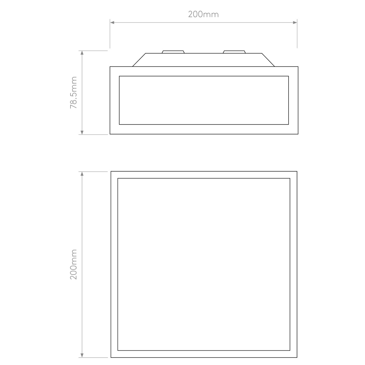 Mashiko 200 Small Square Ceiling, Chrome, E27, IP44