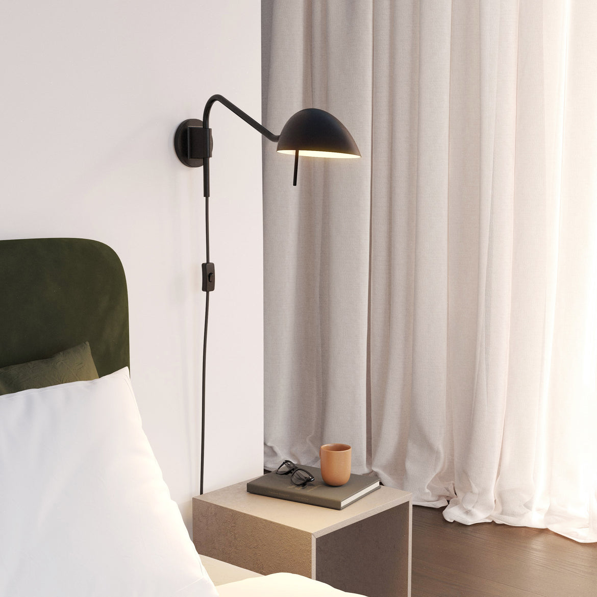 Serge Reading Wall Light, Plug In Swing Arm, G9, IP20