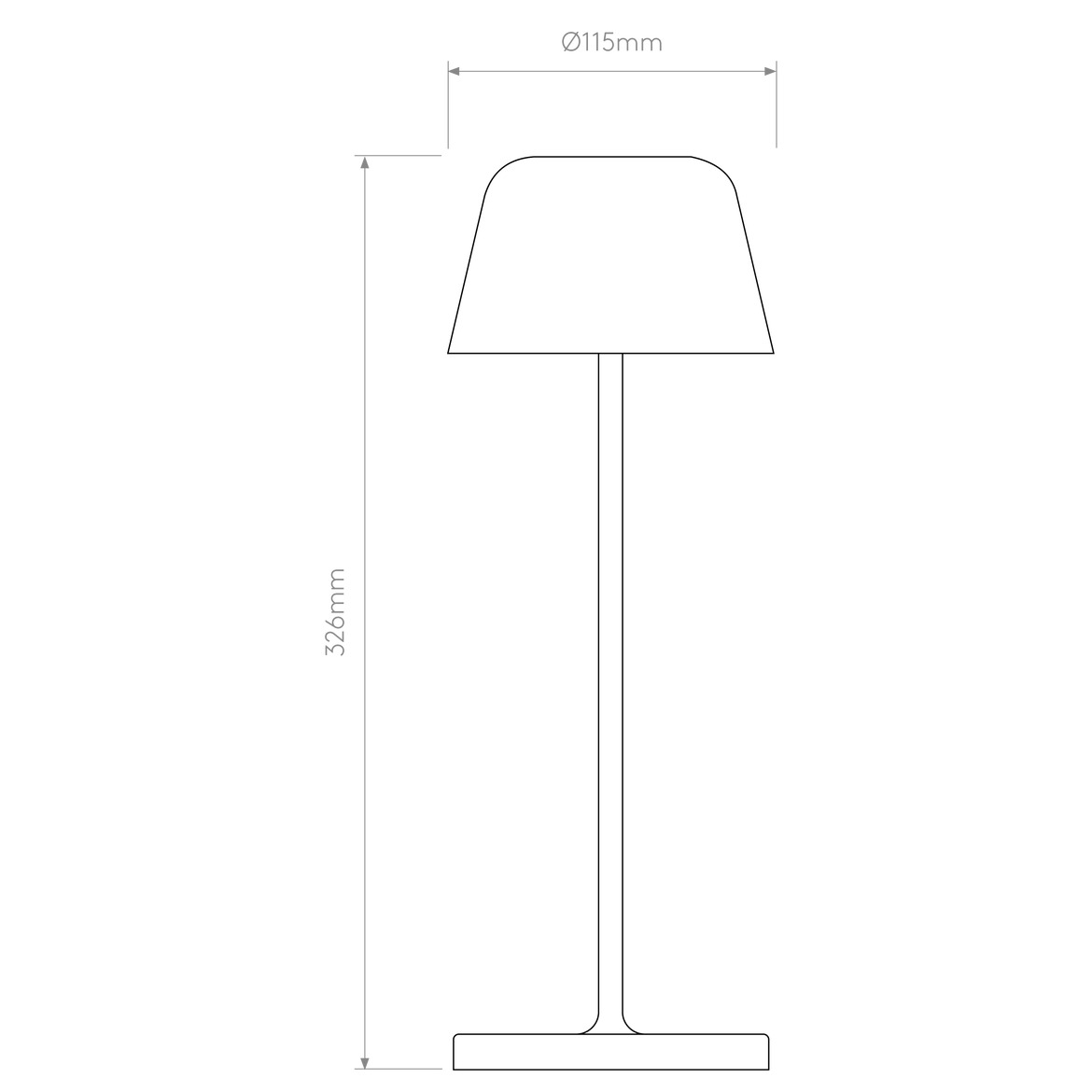 Nomad Table Lamp, White, LED, Wireless, Push Dim, IP65