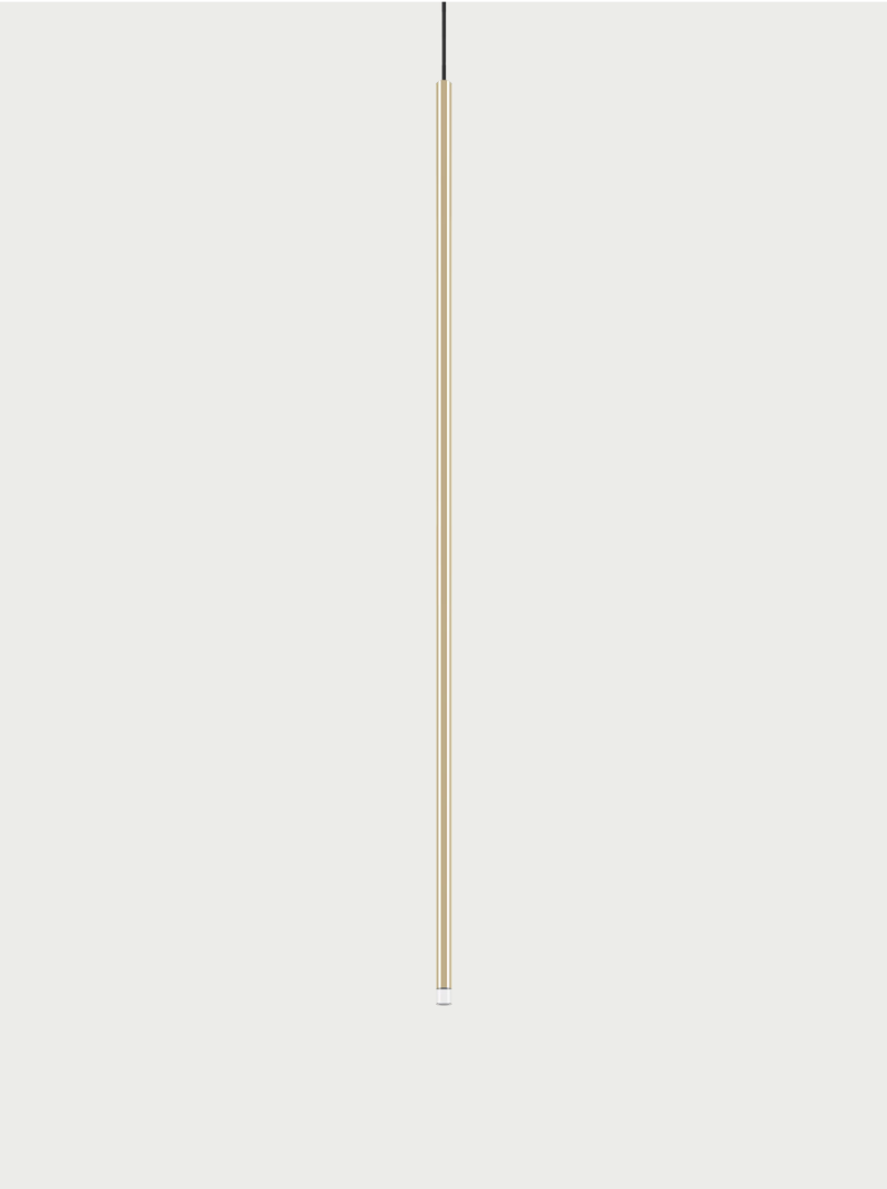 Lodes A-Tube Nano XL pendant in gold with grey background and black cable