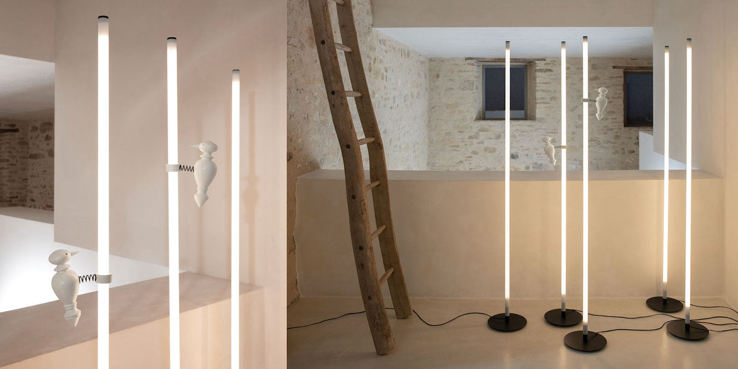 Accippichio Floor Lamp, Black Net, LED, Foot Dimmer, IP20