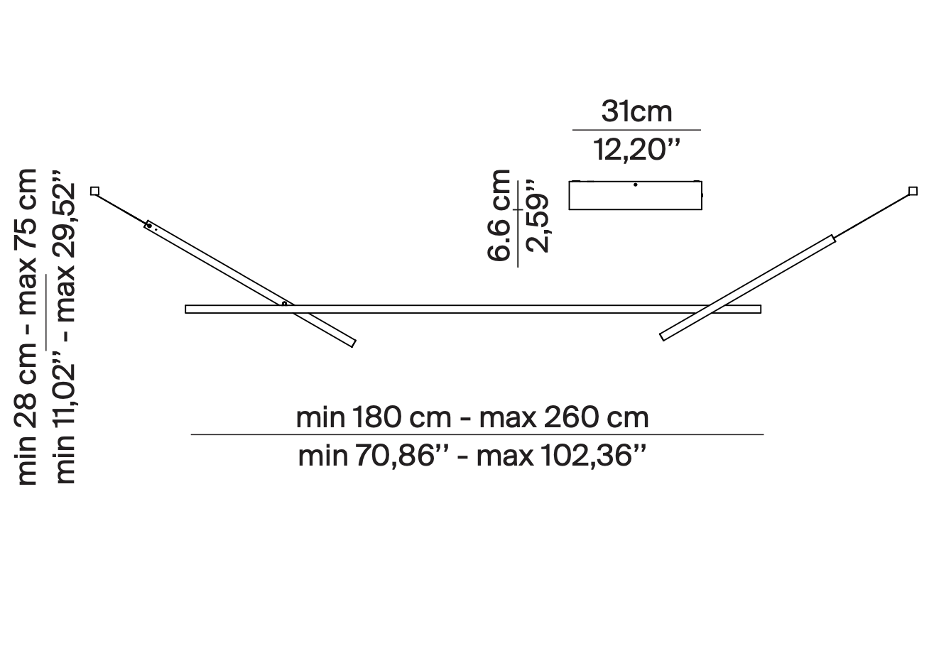 Across Adjustable Linear Pendant, White, LED, Phase Dim, IP20
