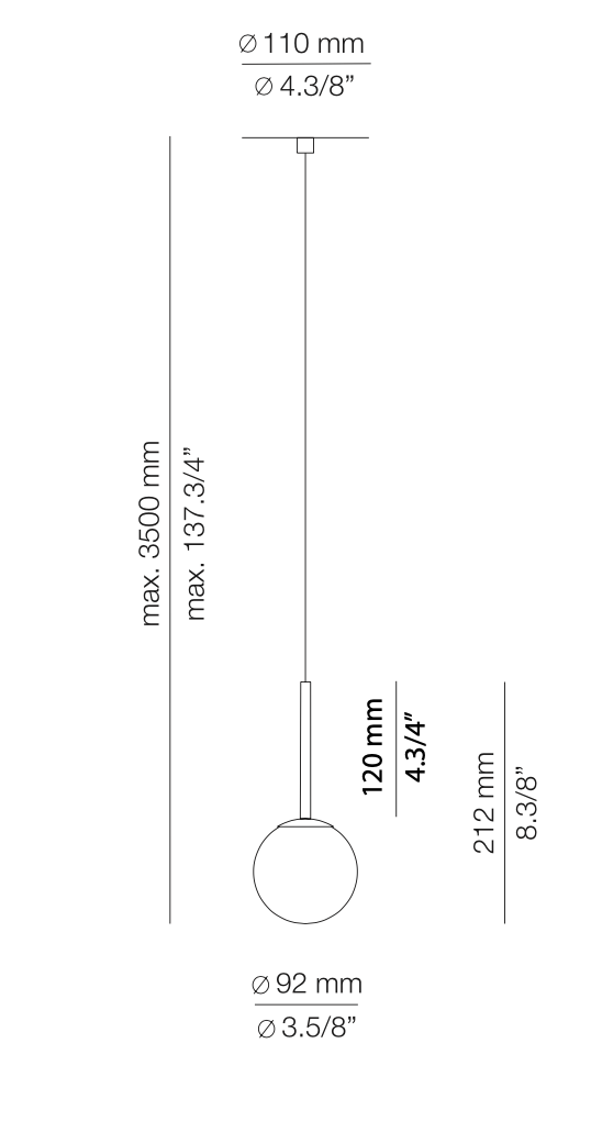 Alfi Pendant, White Glass with Gold Hardware, LED, Recessed, On/Off, IP20