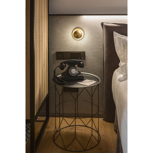 Alfi Wall Light, White Glass with Front Gold Cap, LED, Surface, On/Off, IP20