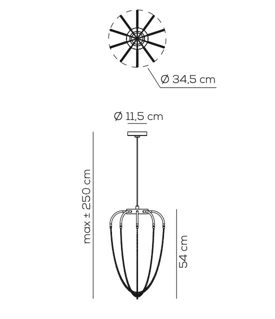Axo Light Alysoid Pendant 34 technical line drawing