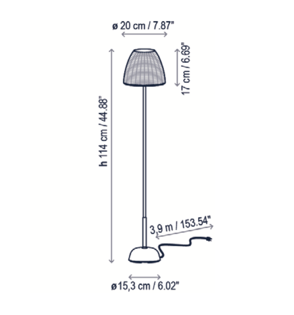 Atticus Floor, Brown, LED, 8.4W, Plugs In, IP54