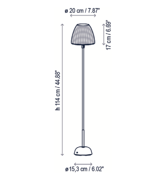 Atticus Floor Wireless, Beige, LED, 3W, Touch Dim, IP54