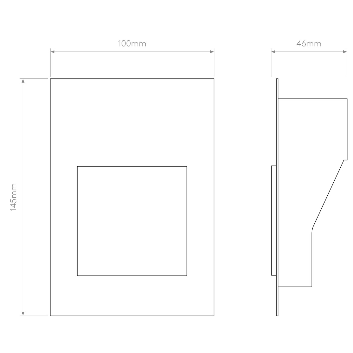 Astro Borgo step light trimless 65 technical drawing
