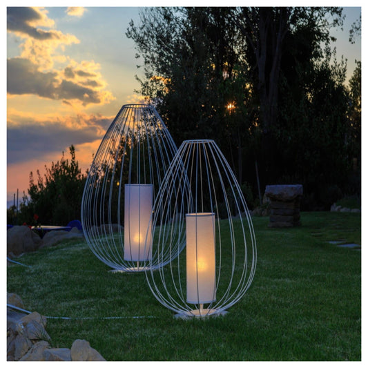 Cell Floor Lamp, Tall, 88 cm H, White Metal with White Poly, E27, IP65