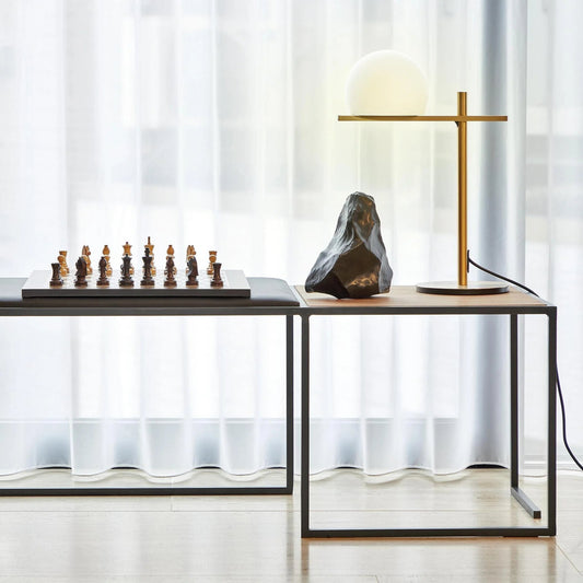 Circ Table Lamp, Glass Shade with Satin Gold, LED, IP20