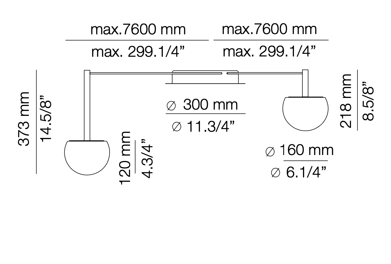 Circ Radial Ceiling, 2 Light, Surface Mount, LED, IP20