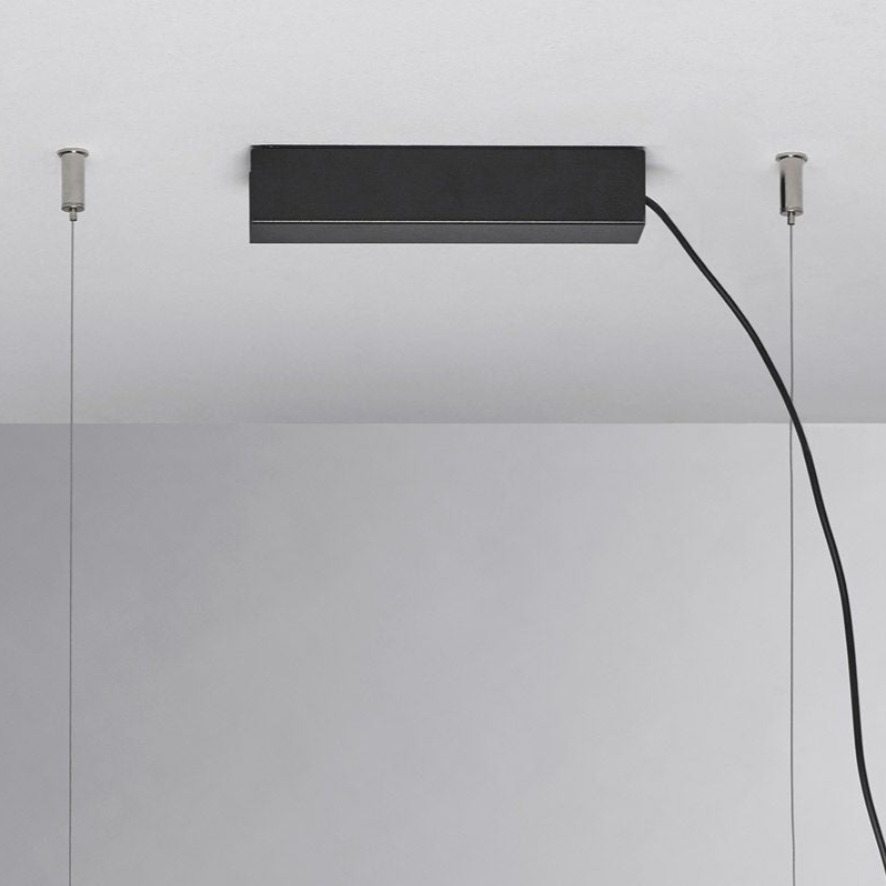 Circ Linear Pendant, 2 Lights, White Glass with Black Hardware, Surface Mount, LED, Triac Dim, IP20