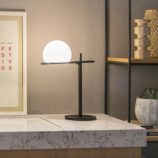 Circ Table Lamp, Glass Shade with Black Body, LED, IP20