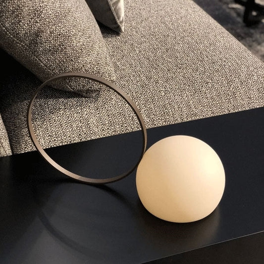 Circ Wireless Table Lamp, Poly Shade with Large Rust Ring, LED, IP67