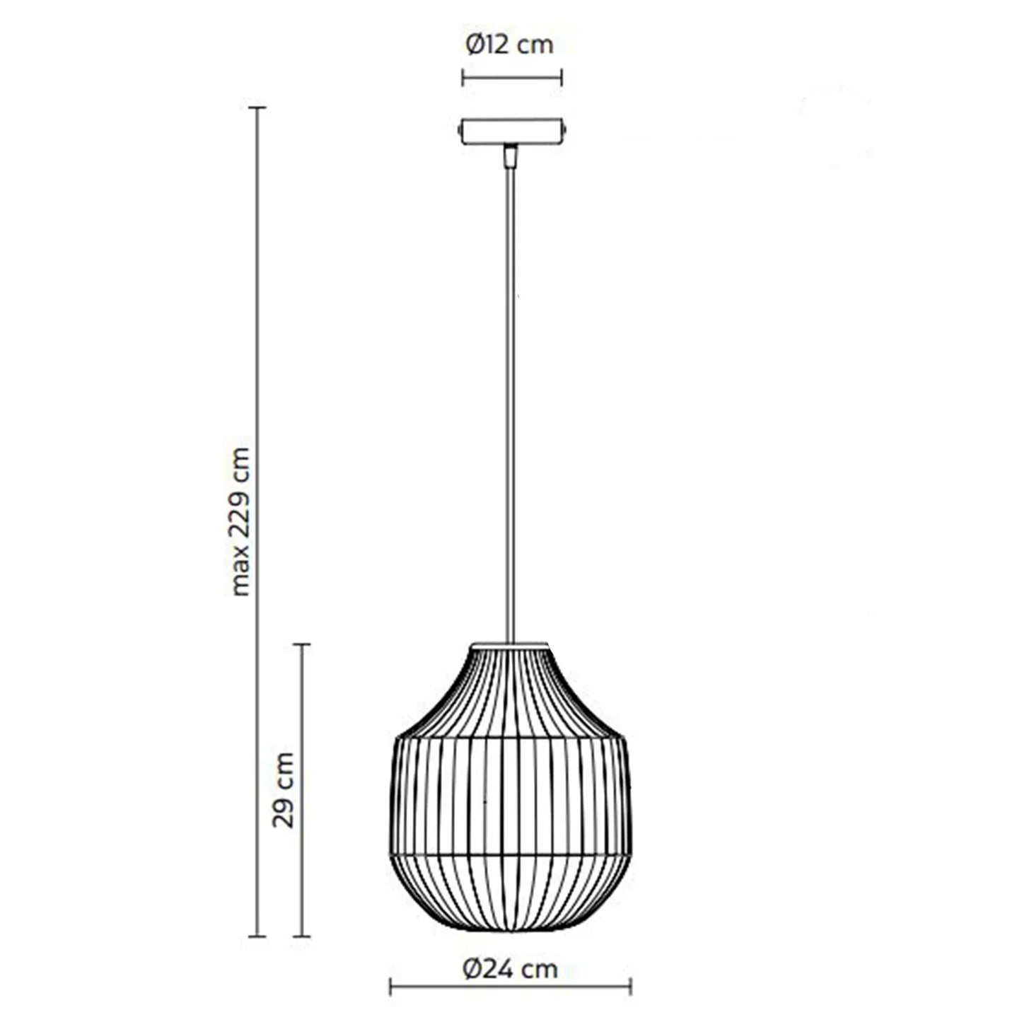 Karman Italia round Circus pendant technical drawing