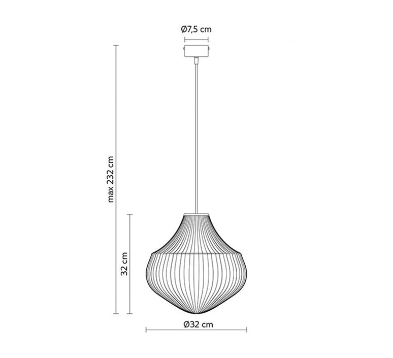 Circus pendant light, white filigree handblown glass, wide, E27, Triac Dim, IP20
