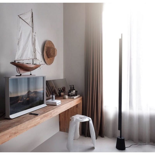 Compendium Linear Floor Lamp, Black, LED, 37W, Foot Dimmer, IP20