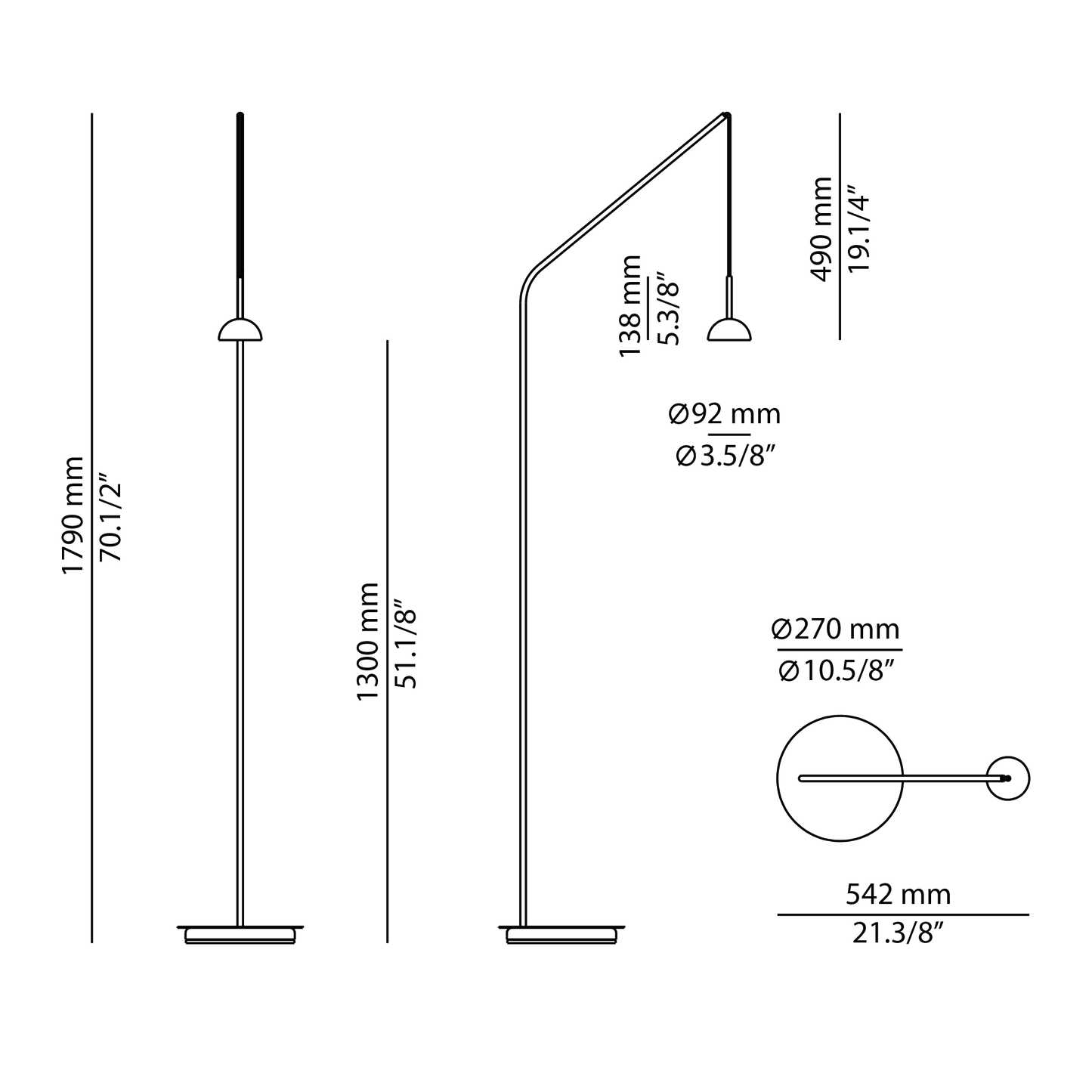Cupolina Reading Floor Lamp, Terracotta, LED, On/Off, IP20