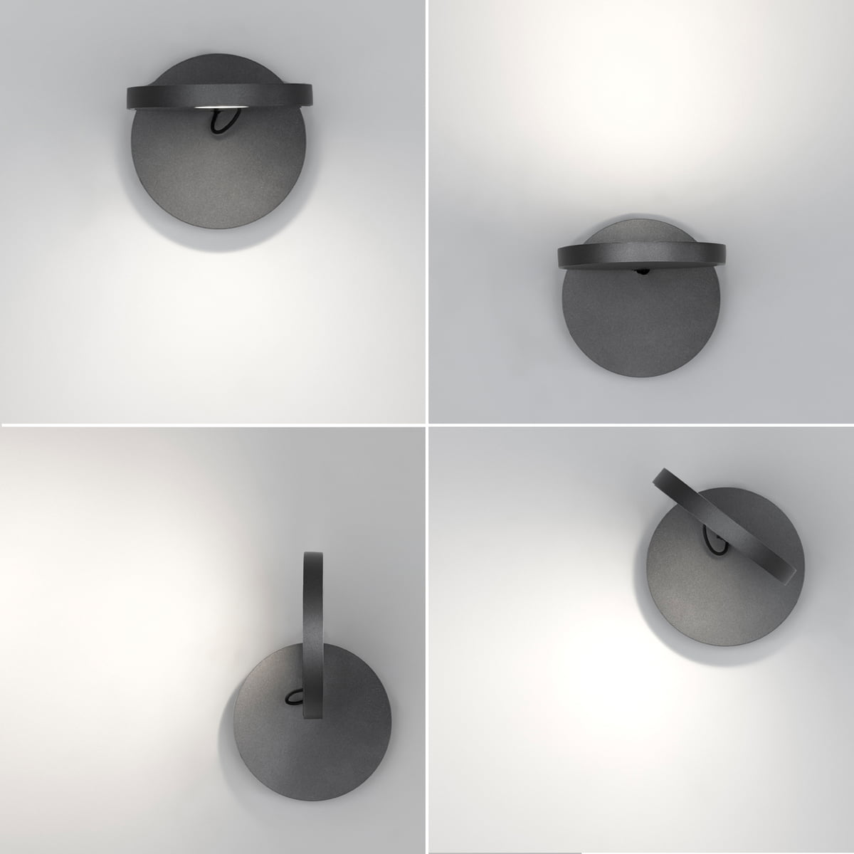 Demetra Adjustable Reading Wall Light, Black, LED, Touch Dimmer, IP20