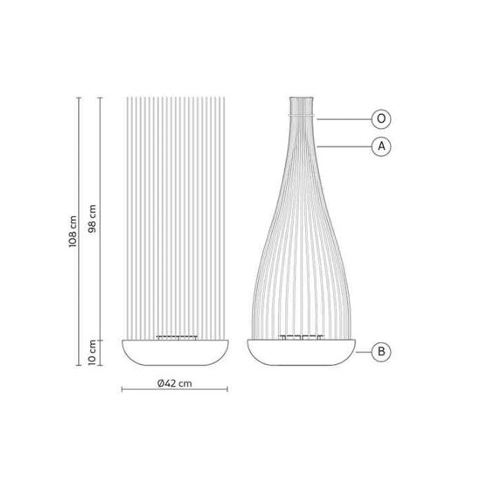 Karman Italia floor lamp technical drawing