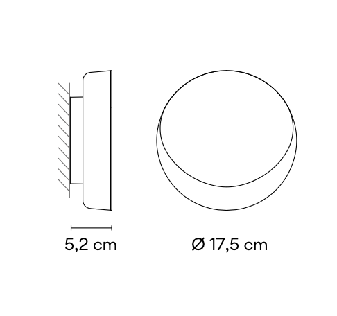 Dots Wall, Scoop, Light Brown, 5.75W, LED, On/Off