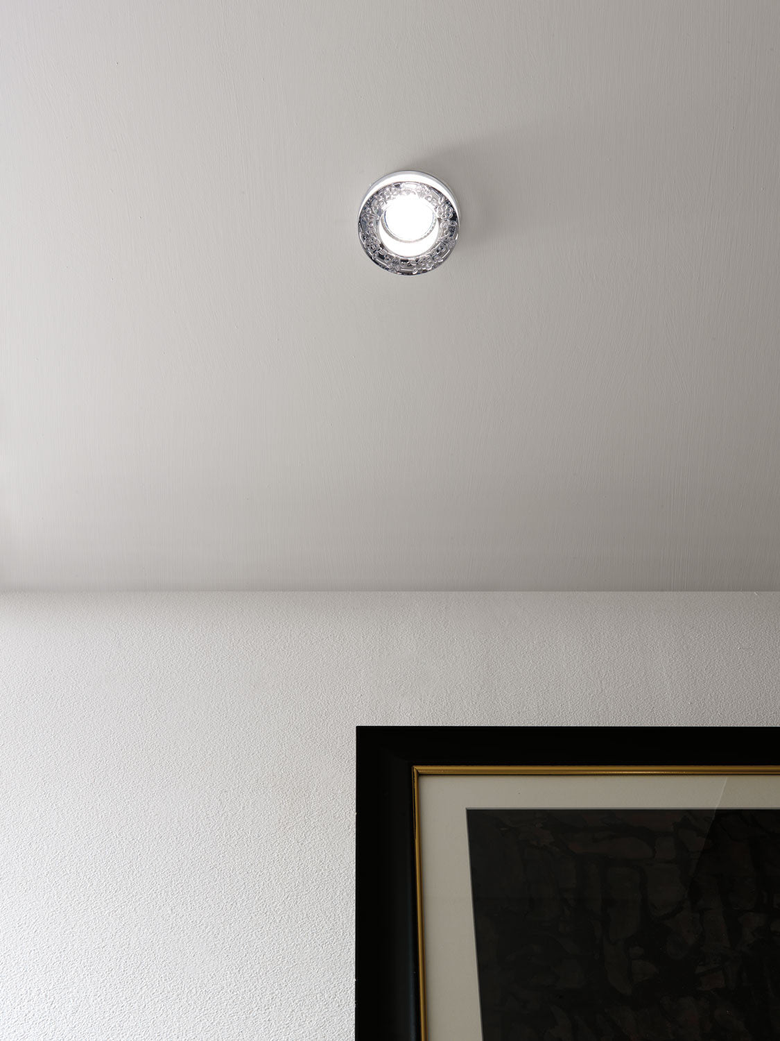 Faretti Cheope Semi-Flush Downlight, Clear Glass, GU10, IP44