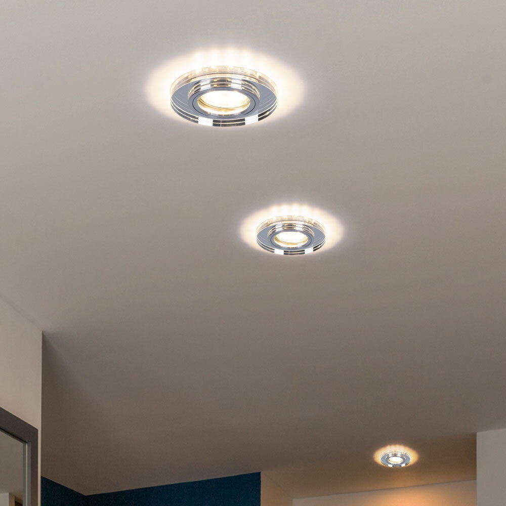 Faretti Cheope Semi-Flush Downlight, Clear Glass, GU10, IP44