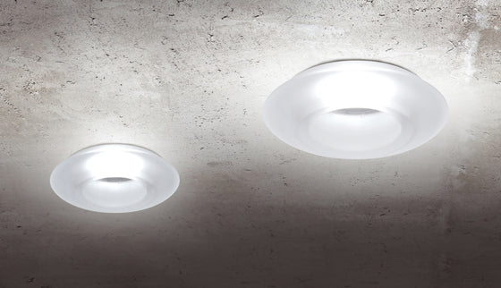 Faretti Rombo Semi-Flush Downlight, Clear Glass, GU10, IP20