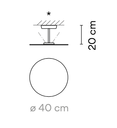 Flat Ceiling, 1 Beam, 40 cm ø, Green, Dimmable, IP20