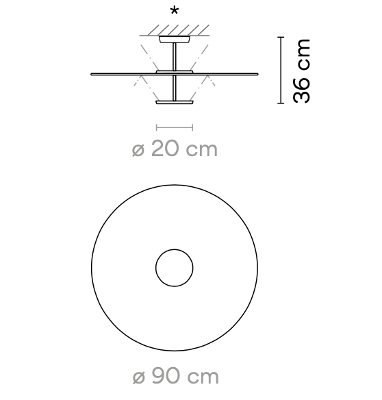 Flat Ceiling, 2 Beams, Dimmable, IP20