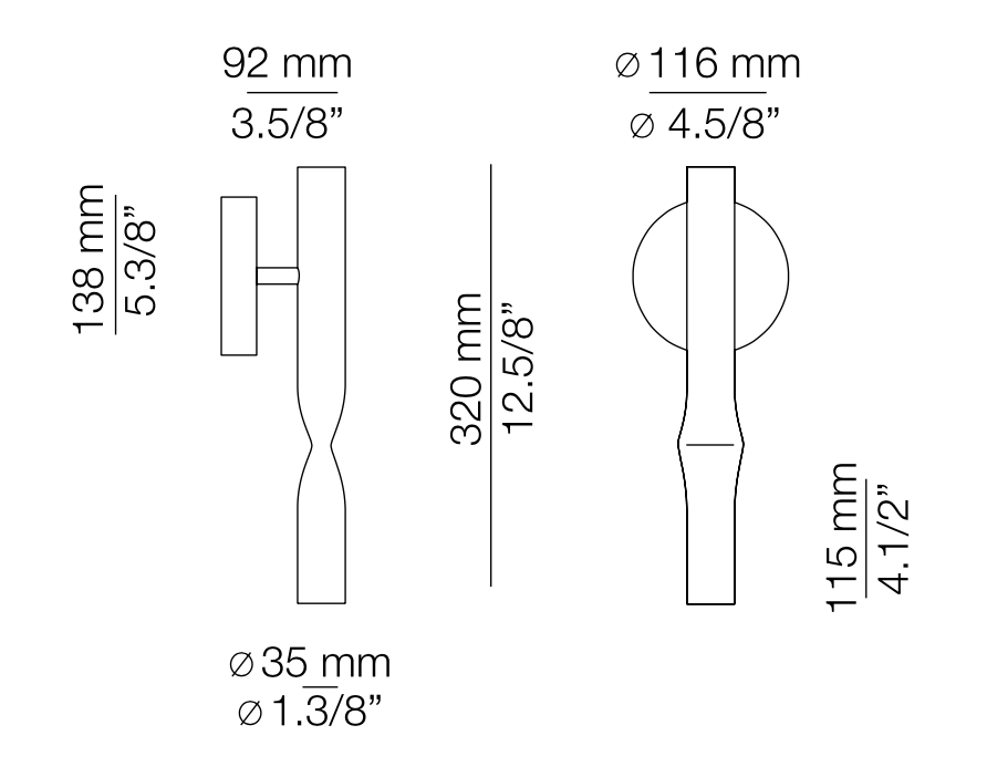 Flow Wall Light, Black, LED, On/Off