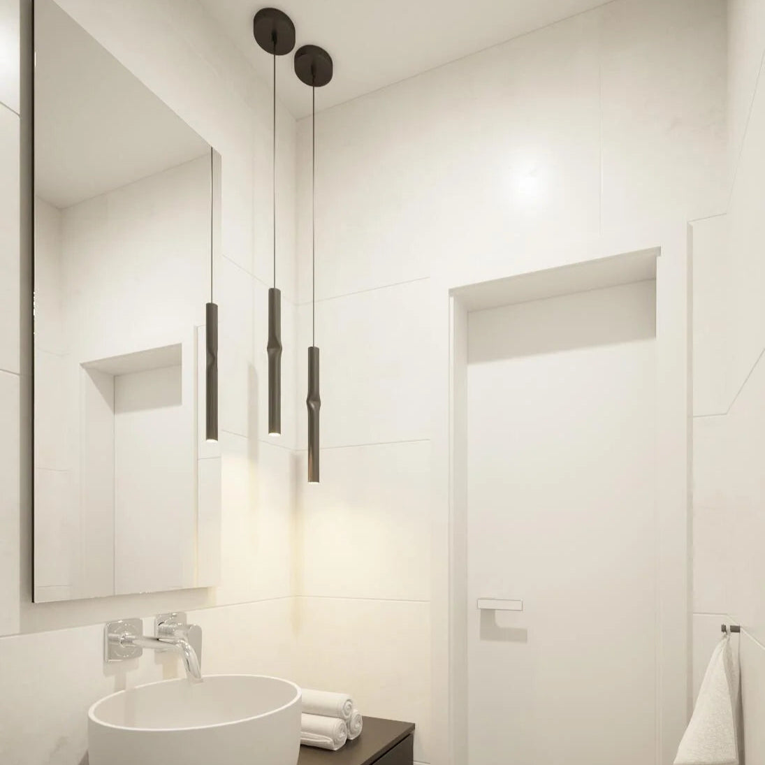 Flow Pendant, Black, 41 cm H, LED, Recessed Mount, Triac Dim