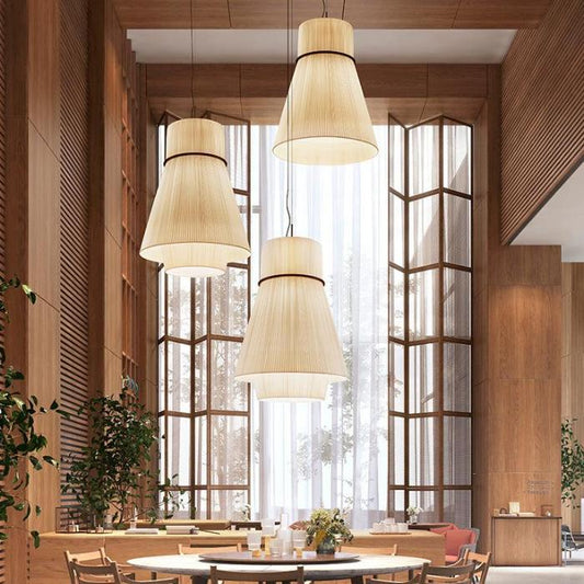 Folie Pendant, Vertical 2 Tiers, Cream Ribbons, E27, IP20