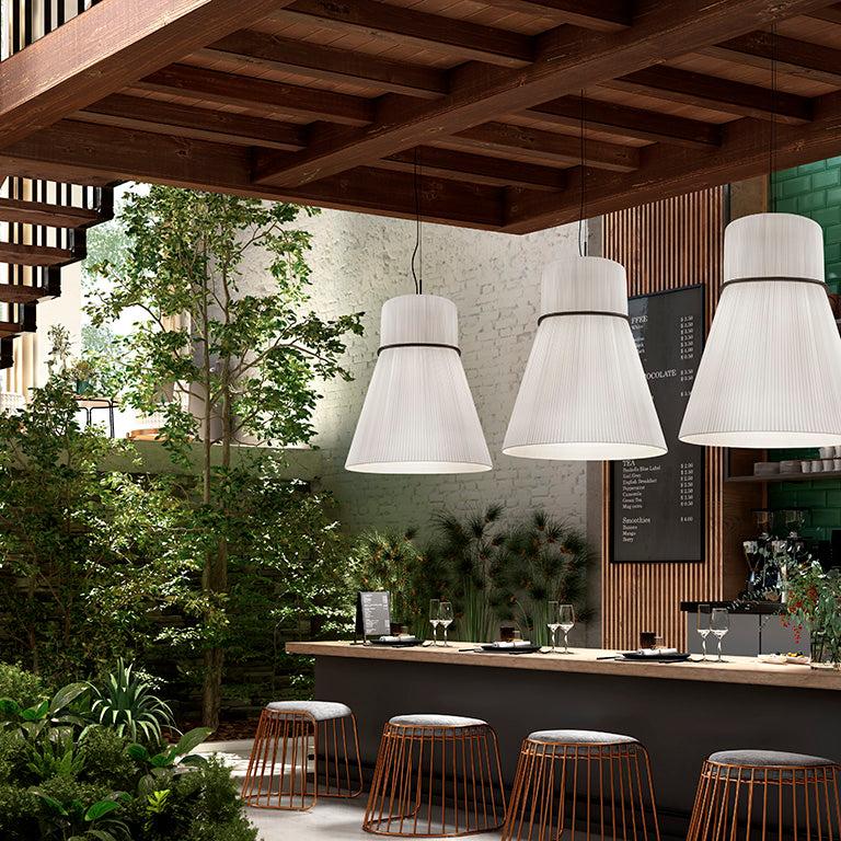Folie Pendant, Vertical 2 Tiers, Cream Ribbons, E27, IP20