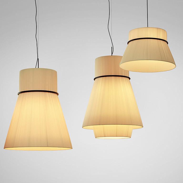 Folie Pendant, Vertical 2 Tiers, Cream Ribbons, E27, IP20