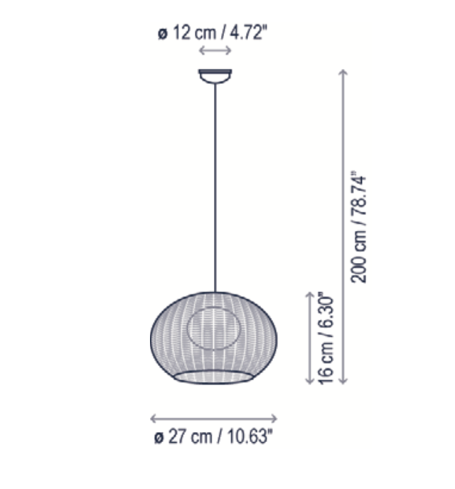 Garota Pendant, Small, Ivory White, LED, 8.4W, Triac Dim, IP66
