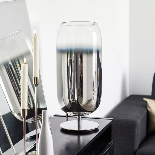Gople Table Lamp, Silver Mirrored Ombre Clear Glass, IP20