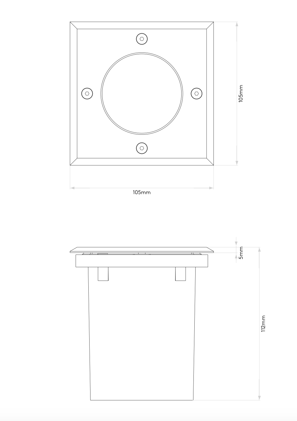 Gramos, Inground Uplight, Brass, Square, GU10, IP65