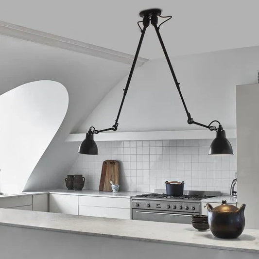 Gras N302 Double Adjustable Pendant with Yellow Metal Shades, E27, IP20