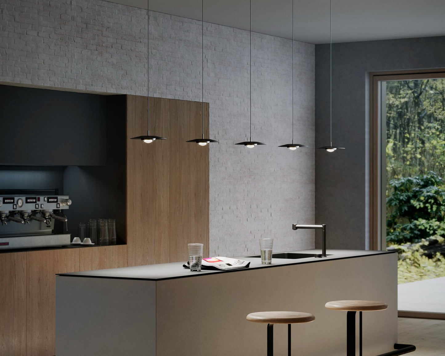 Koine Pendant, Acoustic Grey Felt, 110 cm, LED, 26W, Phase Dim, IP20