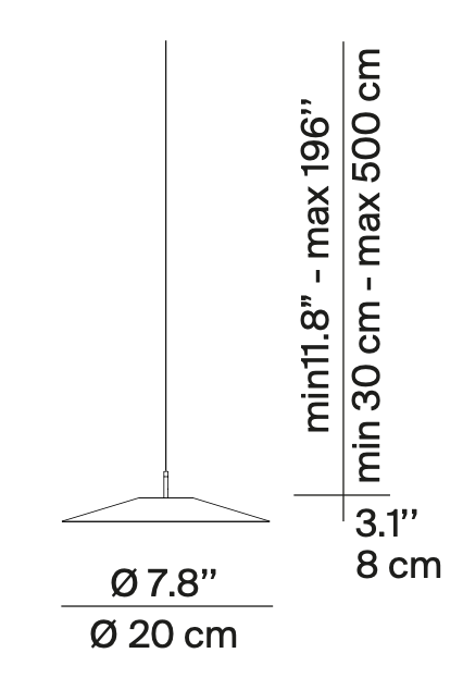 Koine Pendant, Black, 20 cm, LED, 12W, Phase Dim, IP20