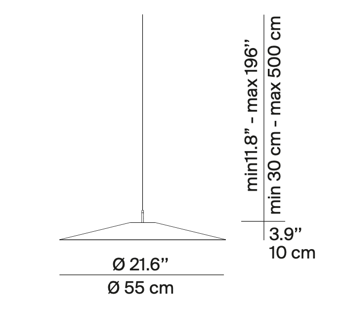 Koine Pendant, Blue, 55 cm, LED, 19W, Phase Dim, IP20