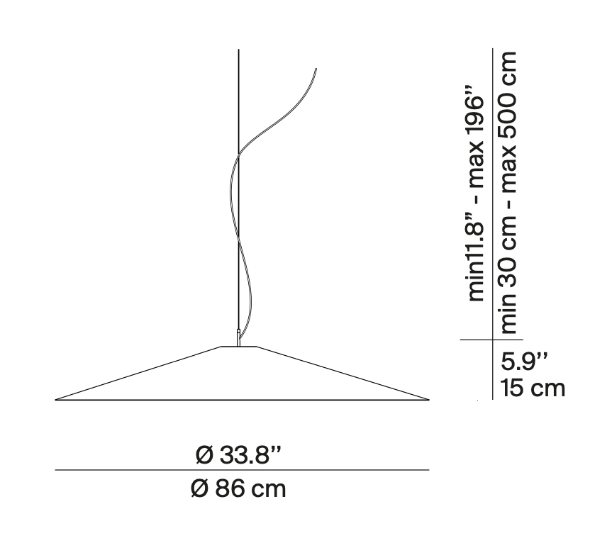 Koine Pendant, Acoustic Grey Felt, 86 cm, LED, 26W, Phase Dim, IP20