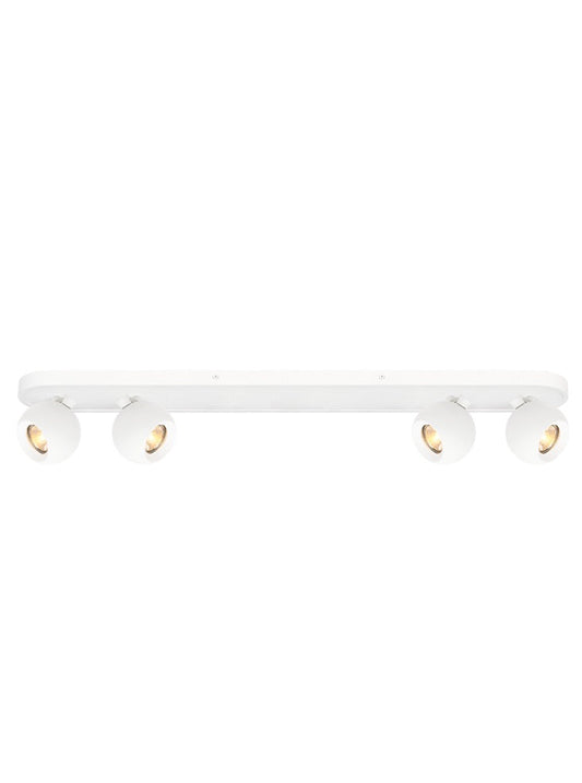 Lens Linear Spot Light, Adjustable, 4 Light, White, GU10, IP20