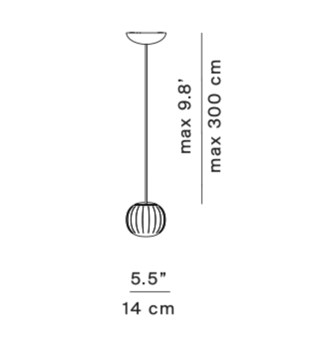 Lita Pendant, 14 cm, White Glass with White Cap, G9, IP20