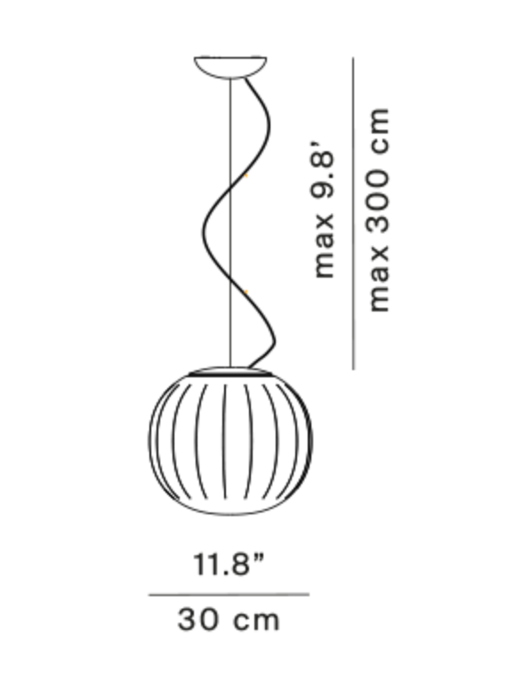 Lita Pendant, 30 cm, White Glass with Brass Cap, E27, IP20