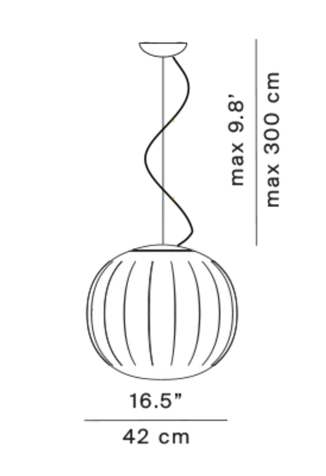Lita Pendant, 42 cm, White Glass with Brass Cap, E27, IP20
